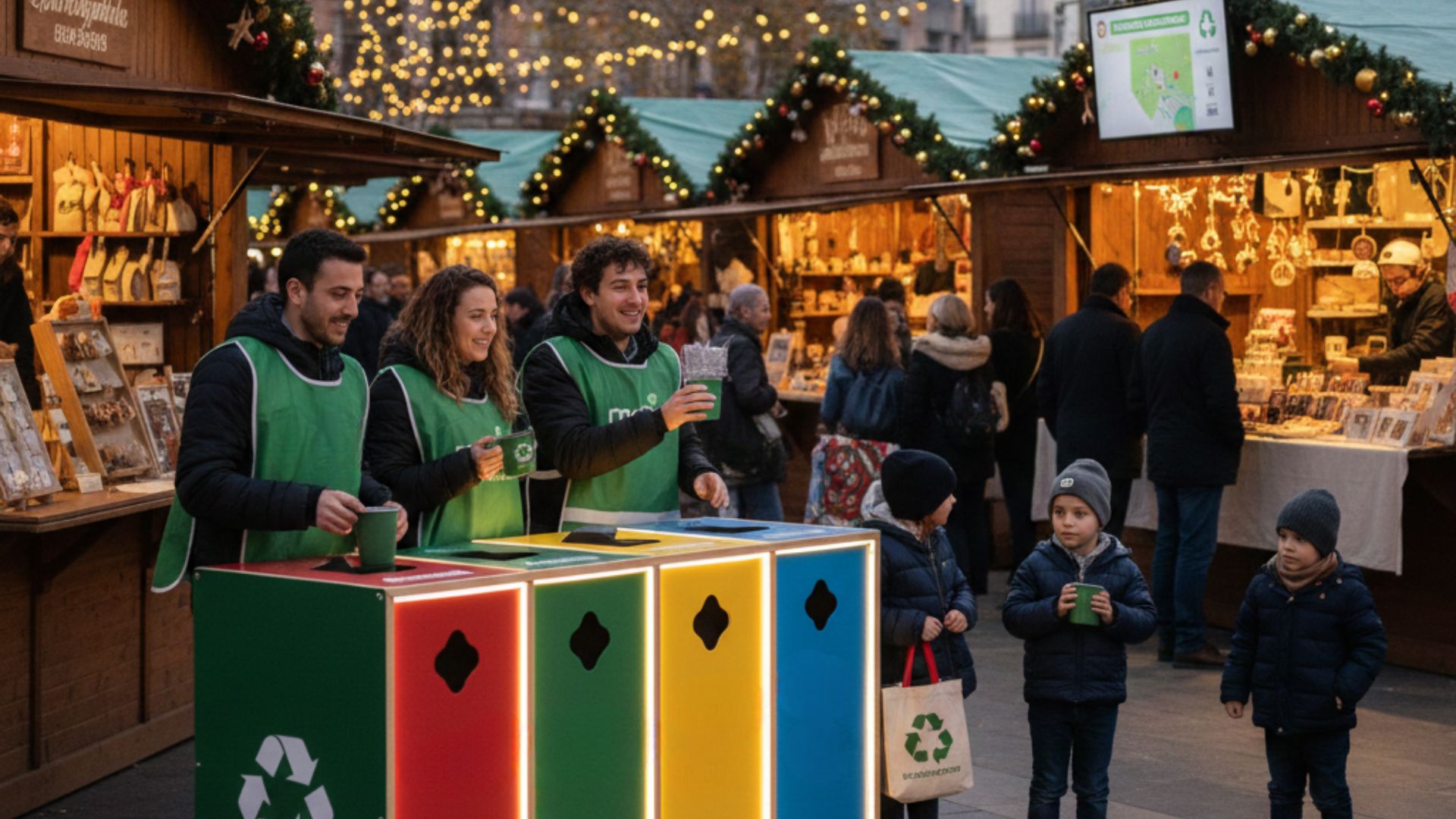 Eventos navideños con menos residuos: eco-condiciones en licencias y ferias